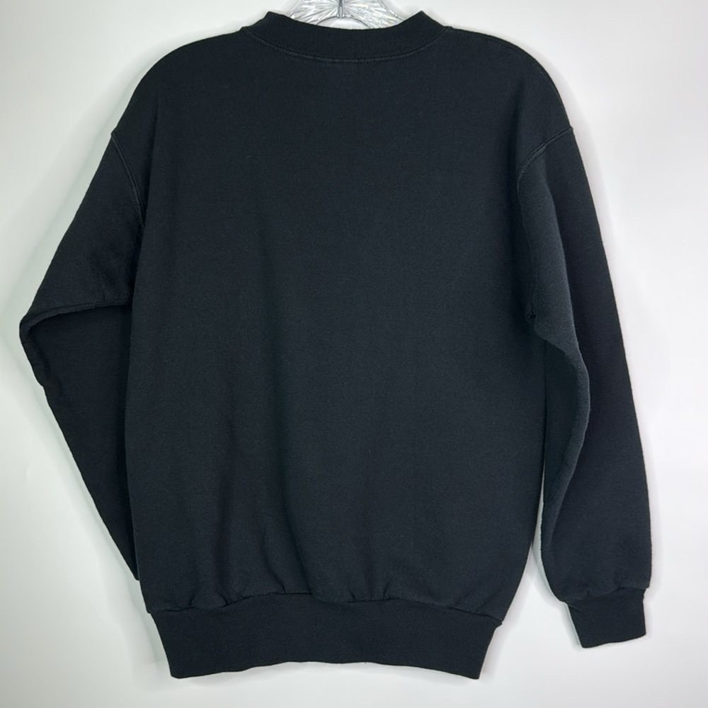 Vintage Hanes Black Alaska Moose Aurora Borealis Crew Sweatshirt Small - Picture 4 of 10